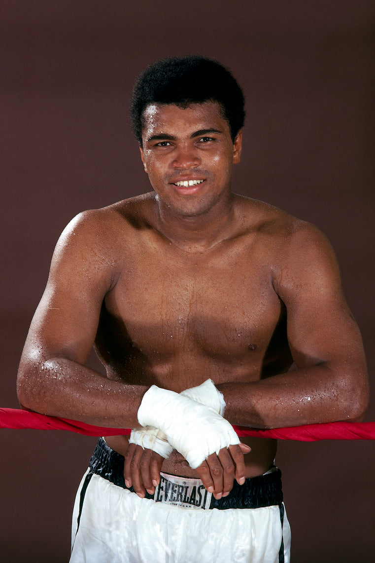Muhammad Ali Posing on the Ropes