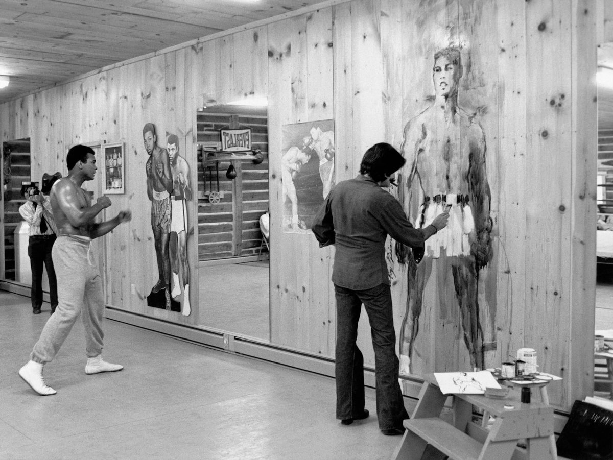 Muhammad Ali Training at Deer Lake with Artist LeRoy Neiman