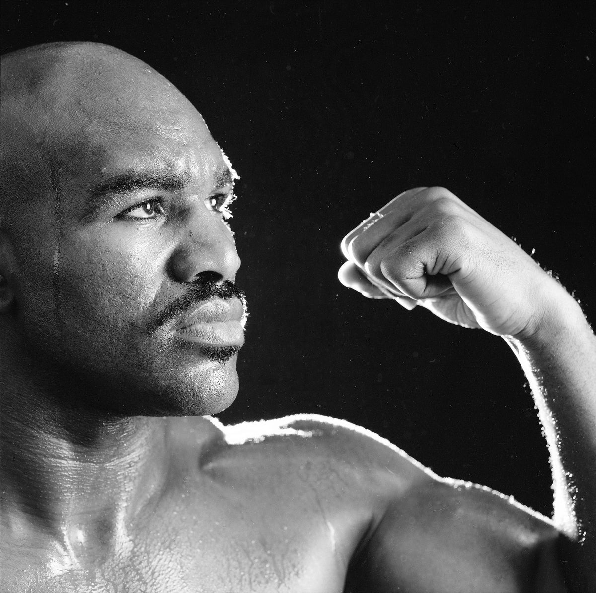 Evander Holyfield Posing Prior to Lennox Lewis Fight