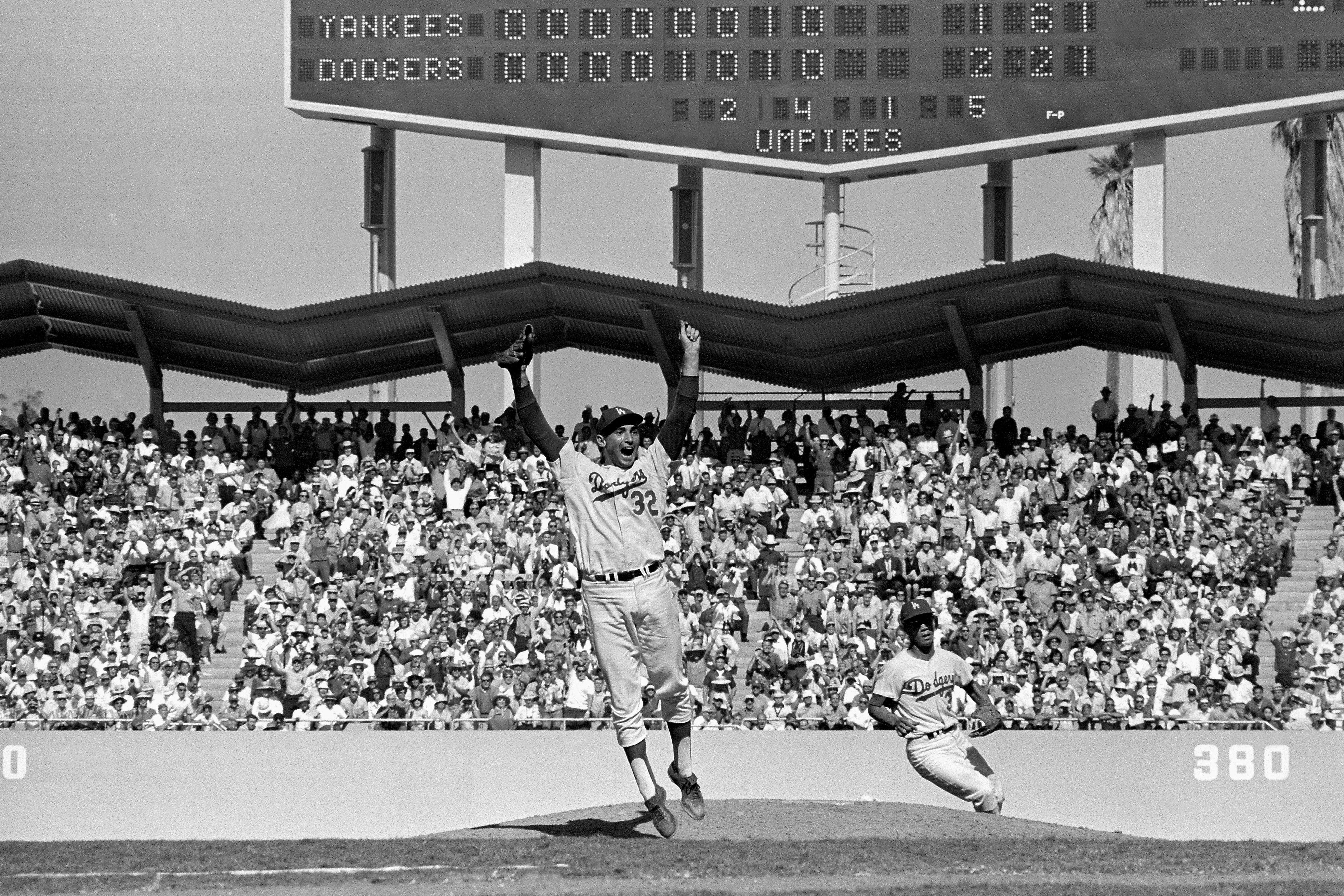 Sandy Koufax Pitching at Ebbets Field 1957 - Brooklyn NY — Old NYC Photos