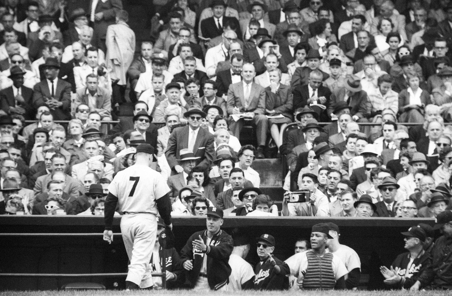 Mickey Mantle Walking to Dugout