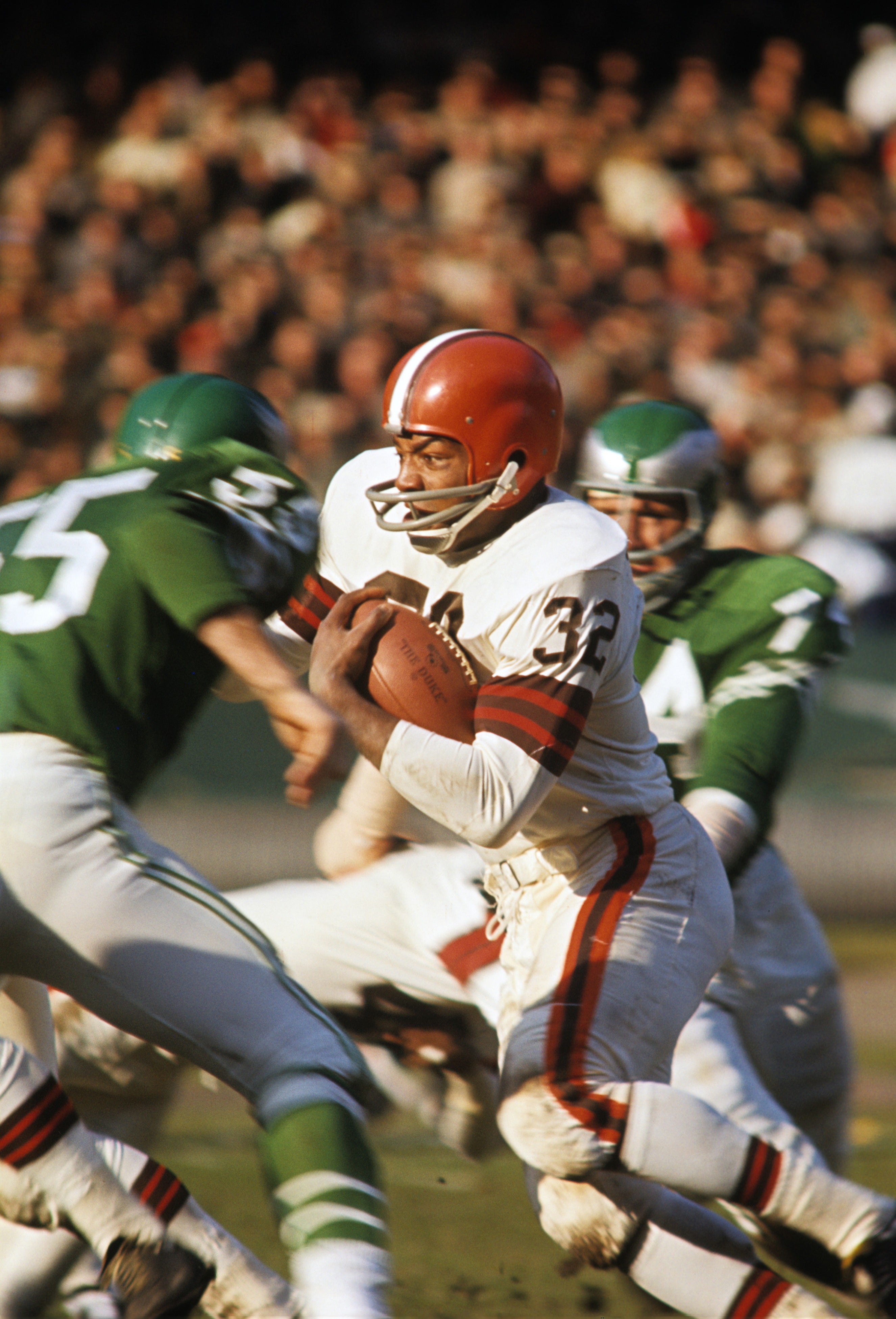 Jim Brown Autographed Framed Browns Jersey