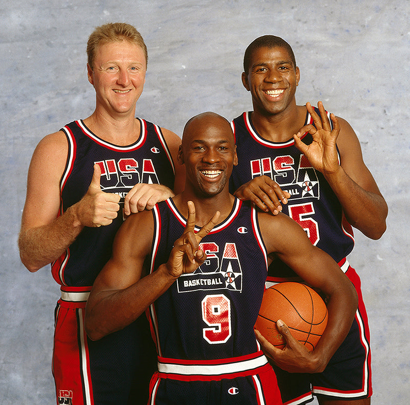 Dream Team: Michael Jordan, Larry Bird, and Magic Johnson | Neil Leifer Photography