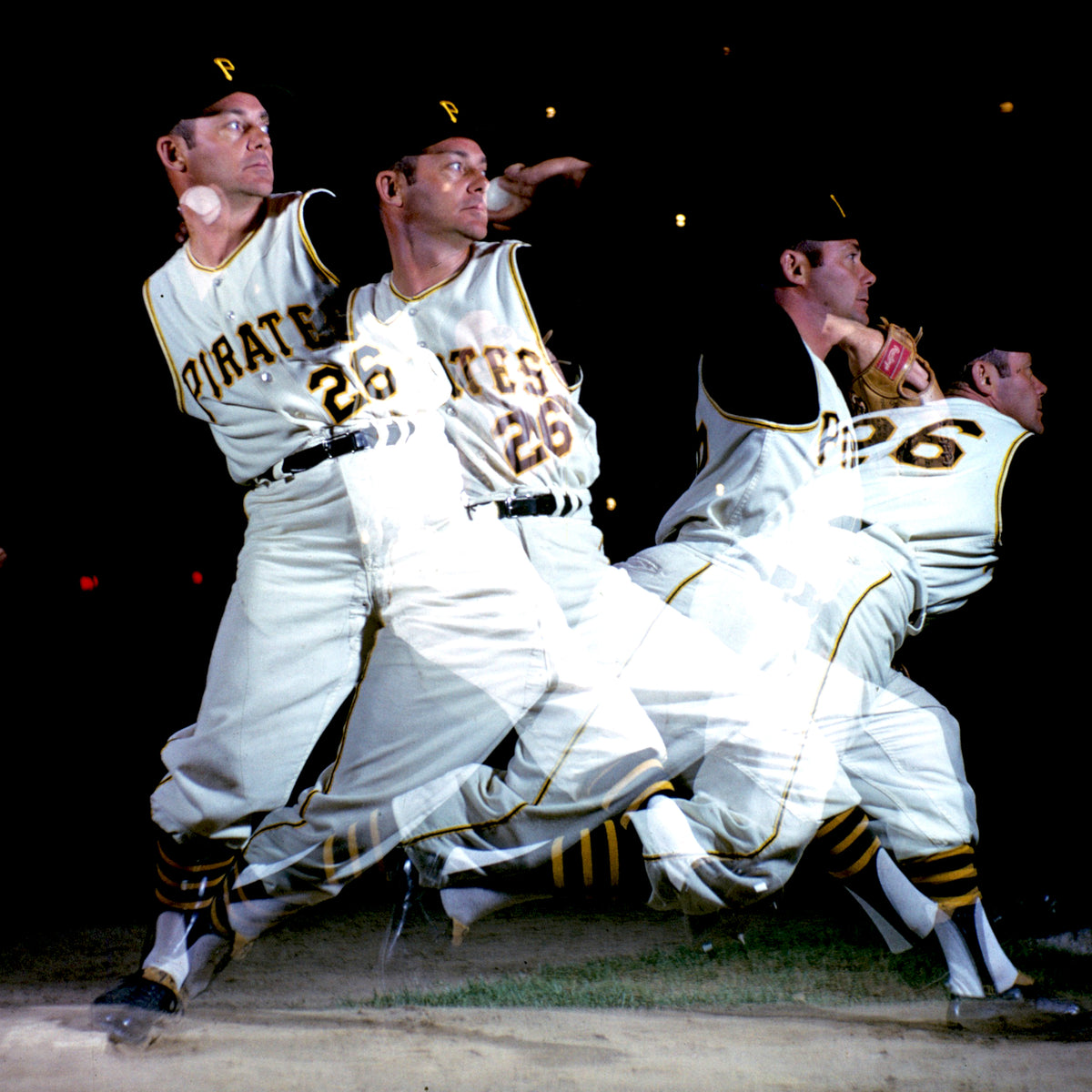 Roy Face, Multiple Exposure of Pittsburgh Pirates Pitcher