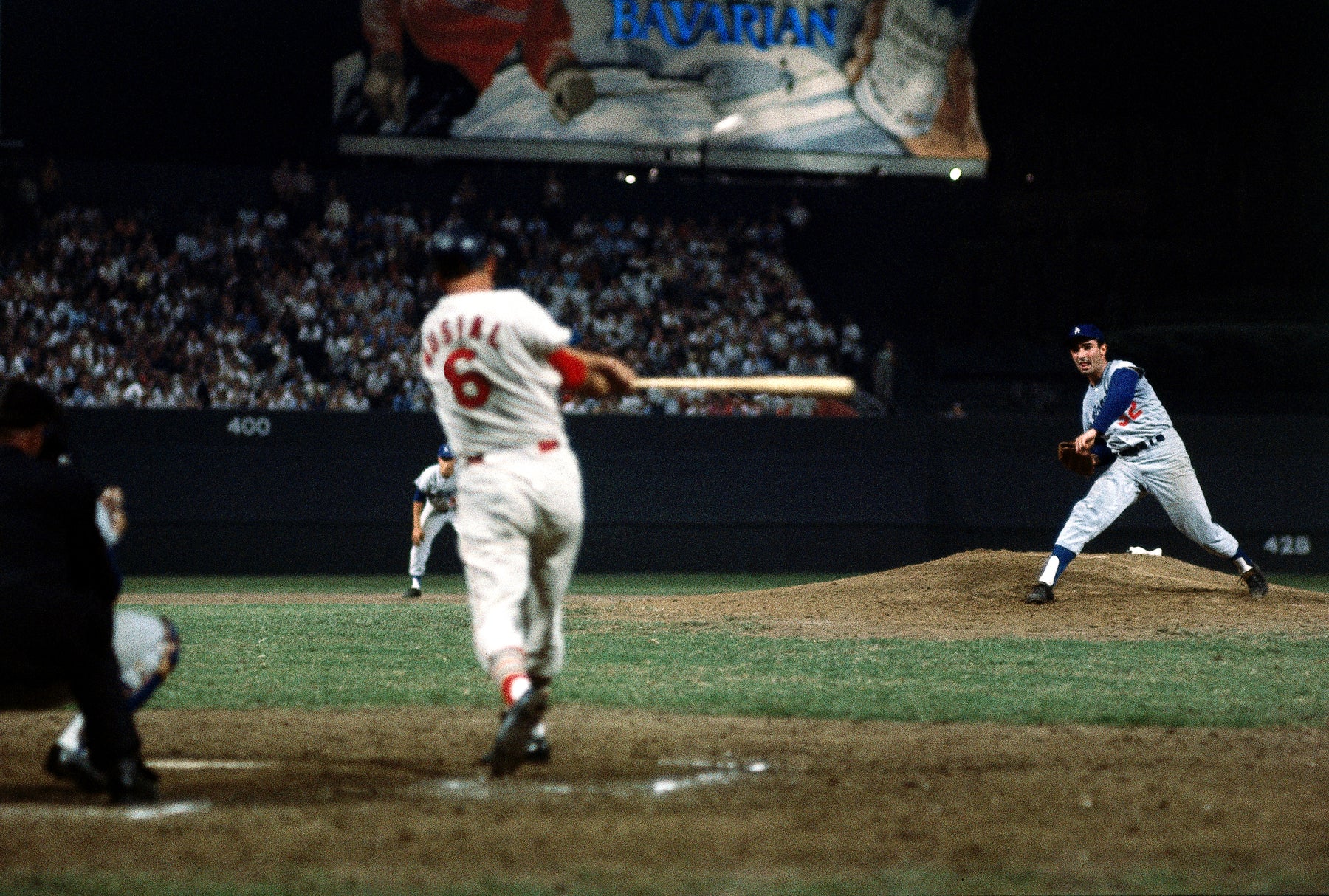 Sandy Koufax Pitching to Stan Musial
