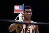 George Foreman with Flag