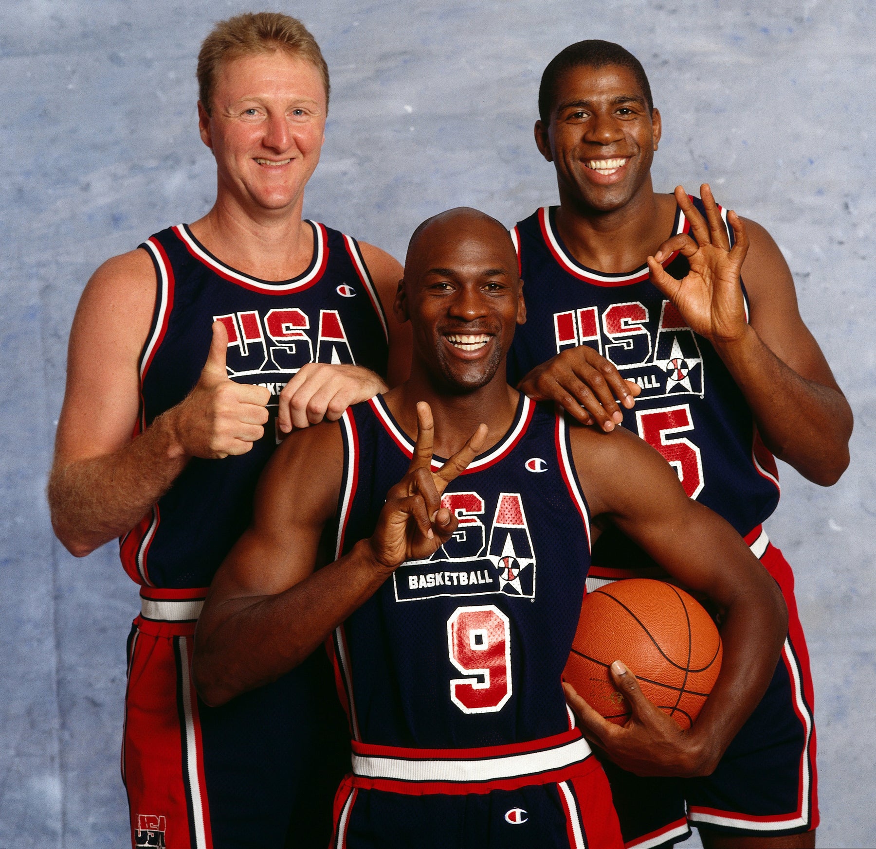 Dream Team: Michael Jordan, Larry Bird, and Magic Johnson | Neil Leifer Photography 30 x 40 / Open Edition