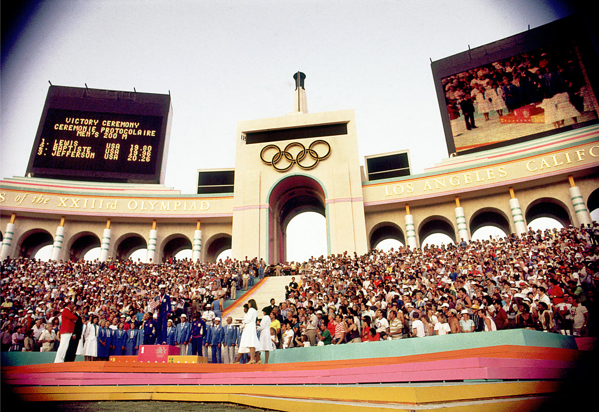Carl Lewis on Medal Stand
