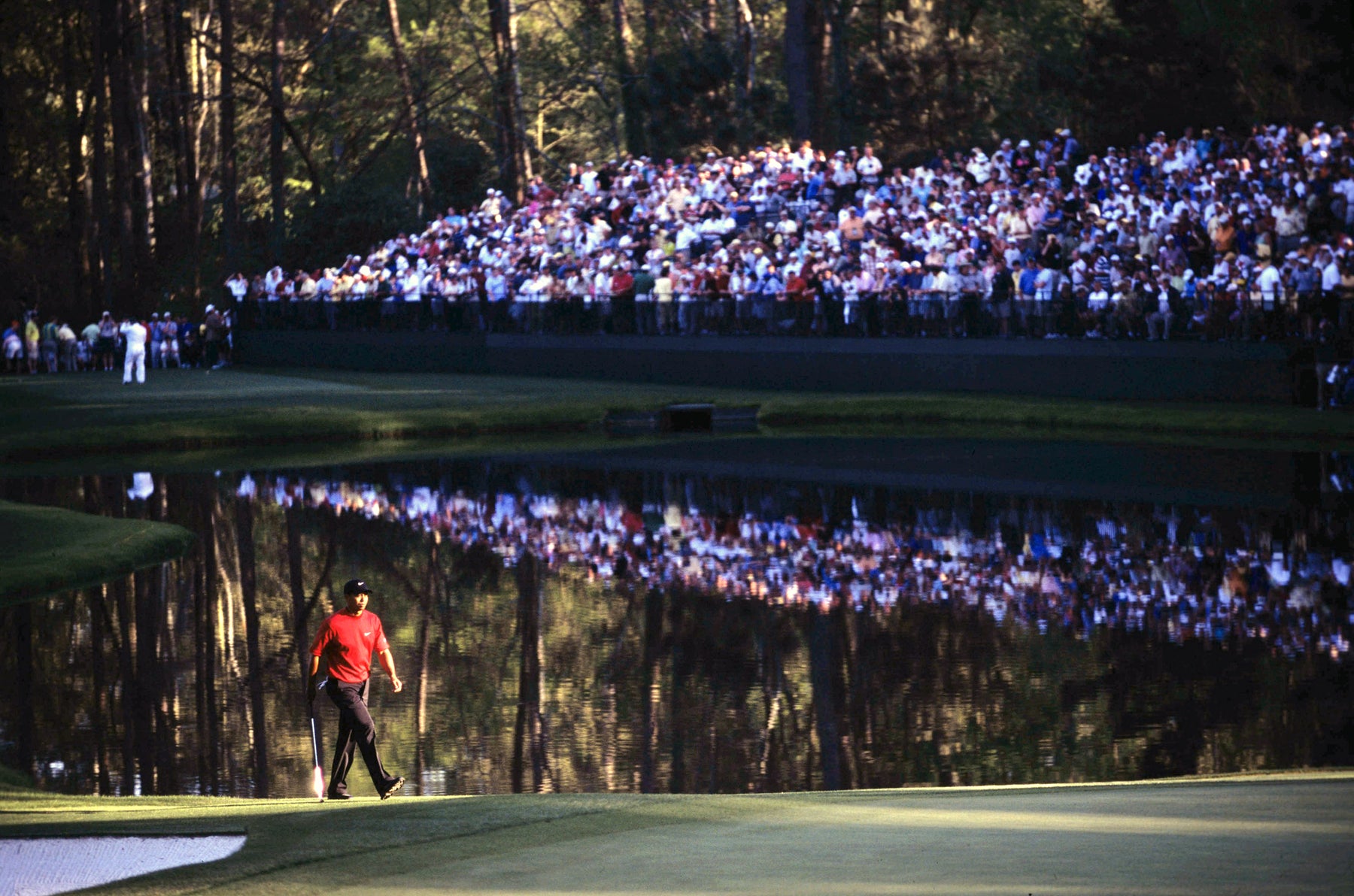Tiger Woods on the 16th Green at The Masters in Augusta
