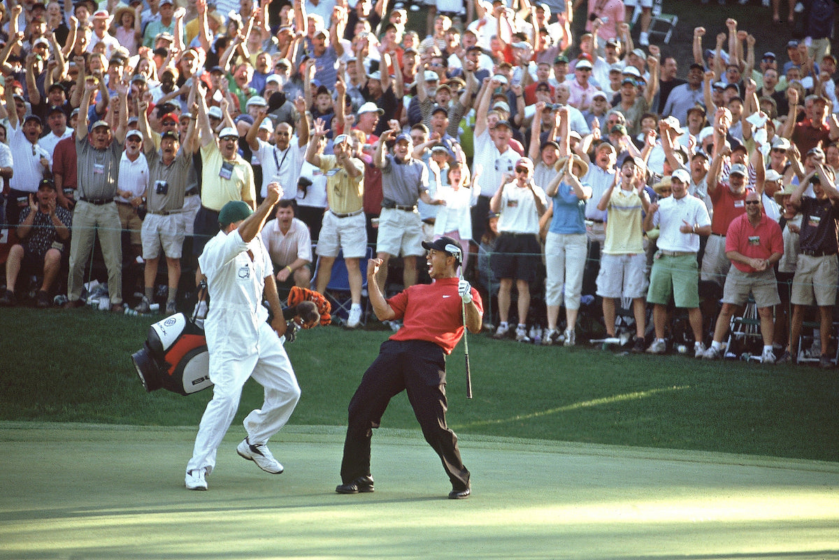Tiger Woods Celebrating at the 2005 Masters
