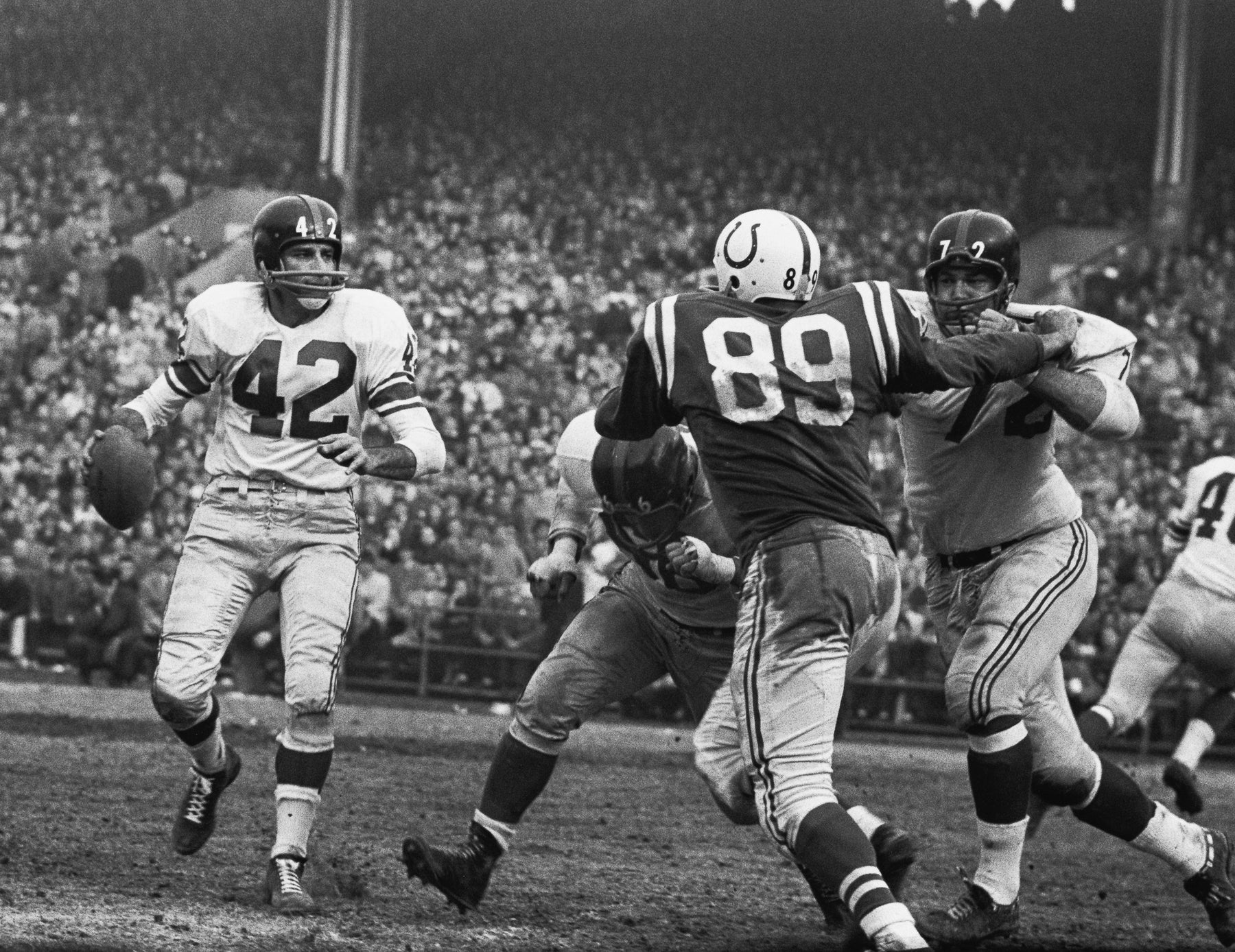 Charlie Conerly and Gino Marchetti, New York Giants vs Baltimore Colts