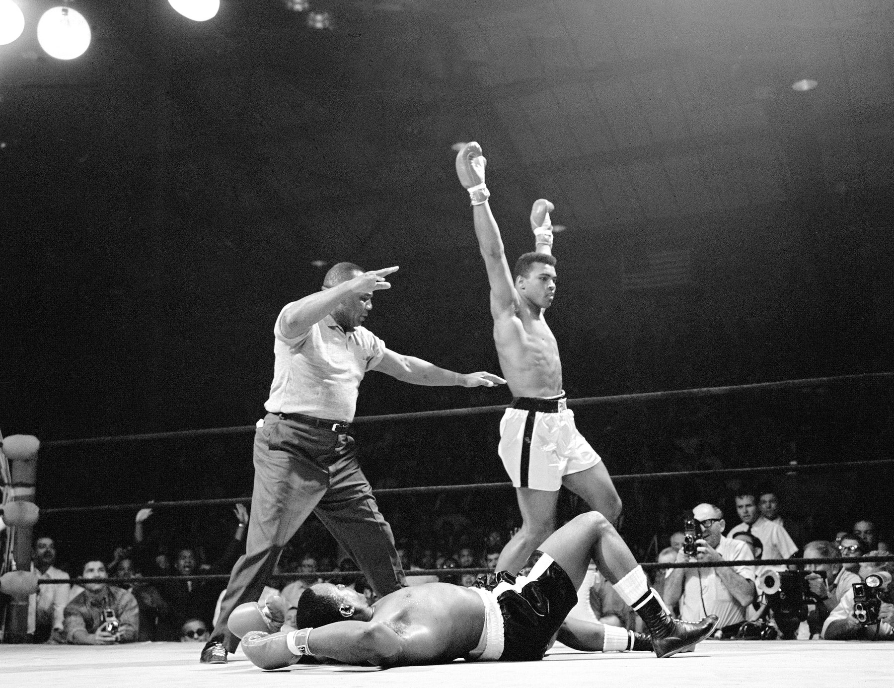Muhammad Ali KO's Sonny Liston in their Second Fight