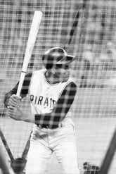 Roberto Clemente in Batting Cage